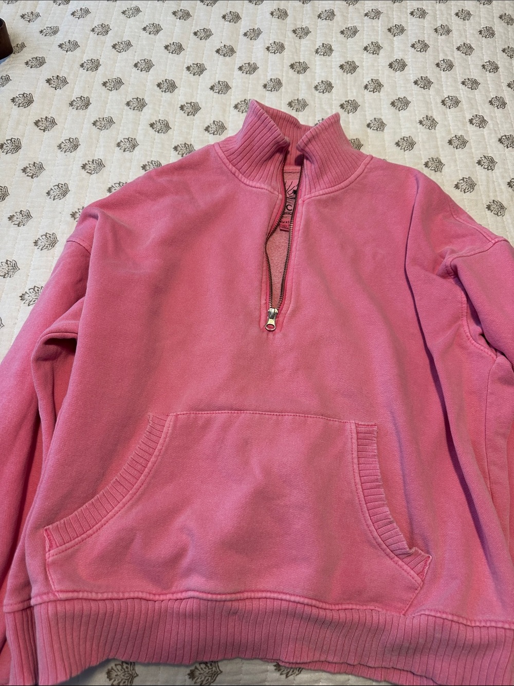 C&C California Sunwashed Pink Zip-Up Sweatshirt